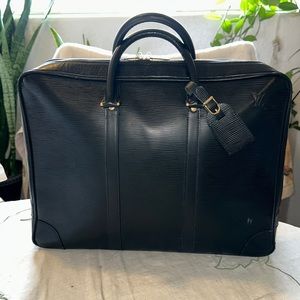 Louis Vuitton black EPI patent leather document bag
